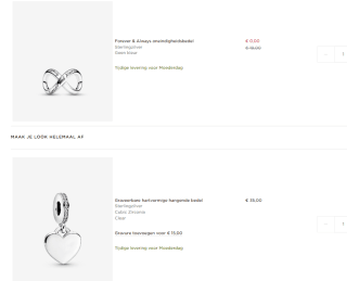 2 + 1 gratis op alle sieraden bij Pandora