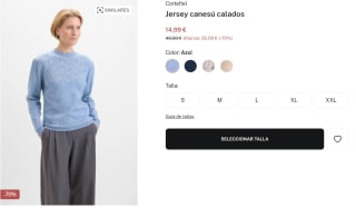 Jersey canesú calados para Mujer por 14.99€