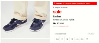 Reebok Classic CL NYLON Marine / Wit voor €25 bij Sizeofficial