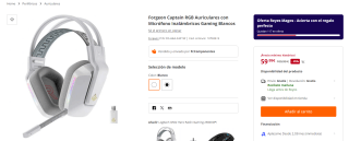 Auriculares con Micrófono Inalámbricos Gaming Forgeon Captain RGB por 59,99€