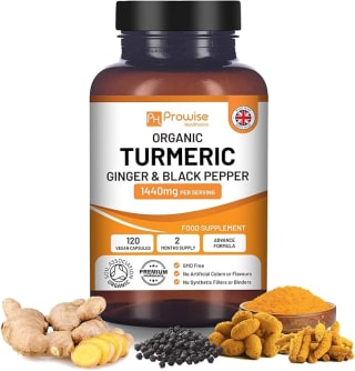 Cúrcuma Curcumina 1440 mg con pimienta negra y jengibre 120 cápsulas por 10,39€