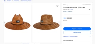 Sombrero Hombre Tides Café por $20.990