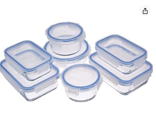 7 recipientes de cristal para alimentos por 23.92€