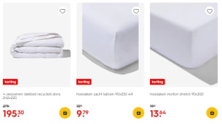 30% korting op hoeslakens, dekbedden en kussens bij HEMA