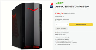 Acer Nitro N50-640 (DG.E35EH.00L) voor €799 bij Levix