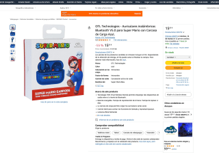 Auriculares inalámbricos Bluetooth V5.0 Super Mario por solo 15,85€