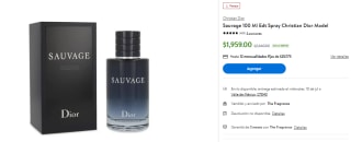 Perfume Perfume Sauvage 100ml por $1,959 en Walmart