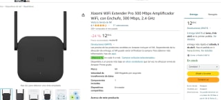 Amplificador WiFi Xiaomi WiFi Extender Pro 300 Mbps por 12.99€