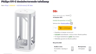Philips UV-C desinfecterende tafellamp voor €75 bij bol.com