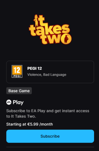 It takes two voor €13.99 bij Epic Games