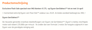 Dyson Gen5detect €175,00 kortingsvoucher en gratis Floor Dok voor 500 ING rentepunten