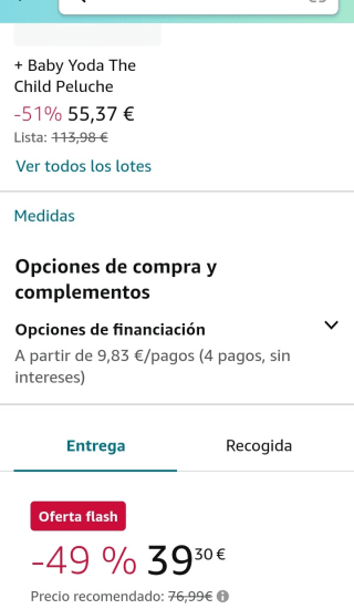 Star Wars The Child Animatronic por 39,30€.