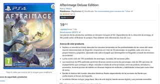 Afterimage Deluxe Edition PS4 por 19,26€.