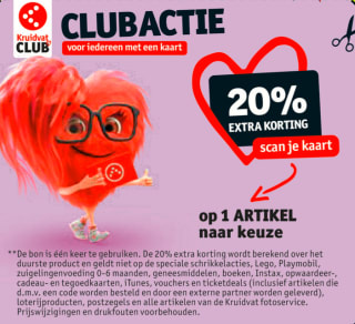20% korting op een artikel naar keuze bij Kruidvat