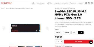 SanDisk SSD PLUS 2TB NVMe – £93.99