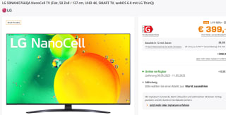 LG 50NANO766QA 50 inch - 127 cm 4K Ultra HD NANO LED TV voor €399 bij Saturn