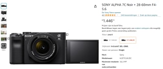 Sony Alpha A7C camera met 28-60mm lens voor €1446,91