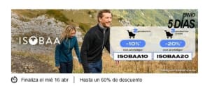 20% o 10% descuento según compra en marca ISOBAA (Private Sport Shop)