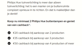 Tot 50,- Cashback op Philips Hue Outdoor producten bij Bol.com