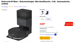 Roborock Q7 Max Robotstofzuiger en reiniger voor alle vloeren voor €319,99 bij Bol