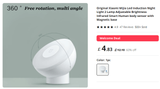 Keep a Xiaomi LED night light version 2 from AliExpress as low as £10.54