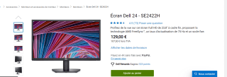 Écran Dell 24 - SE2422H à 129€