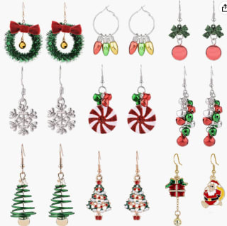 9 pares de pendientes navideños para mujer por 3,99€