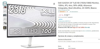 Dell S2425H 24" Full HD (1920x1080) Monitor, 100Hz, IPS, 4ms por 99€
