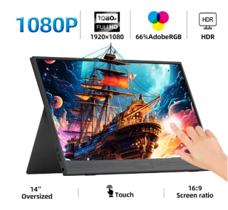 Monitor portátil con pantalla táctil de 14 pulgadas por 65,38€