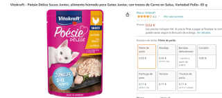 Poésie Délice alimento húmedo para Gatos con trozos de Carne en Salsapor solo 0,55€