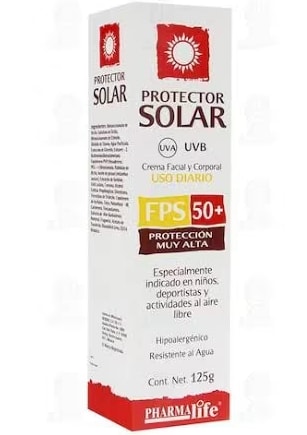 Bloqueador Protección Muy Alta FPS50+ 125gr Pharmalife por $85 en Farmacias Guadalajara