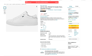 Sneaker Jack&Jones Jfwbale PU Hombre por 21€