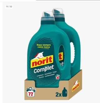 - Detergente Líquido Universal para Ropa, Limpieza Profunda y Cuidado Superior 2x1,80€ por 13,62€ (8,17€ cuenta nueva)