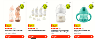 1 + 1 Gratis op alle A-merk baby accessoires bij Kruidvat