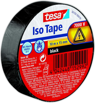 Tesa elektrische isolatietape 15 mm 10 meter zwart voor €1,27 bij Amazon