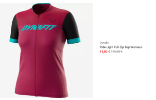 Camiseta para Mujer Dynafit Ride Light Full Zip Top por 11€