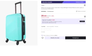 Maleta de Cabina 4 Ruedas de Viaje Semirigida 20.4€ (Cuenta Nueva 12.1€)