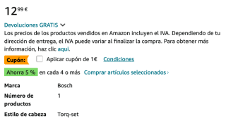 Destornillador Bosch Home 6 Puntas Ergonómico Portapuntas Magnético por solo 11,90€