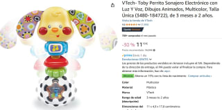VTech- Toby Perrito Sonajero Electrónico con Luz Y Voz por 11,19€