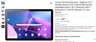 Lenovo Tab M10 (3rd Gen) 10.1" 4/64GB por 100,74€