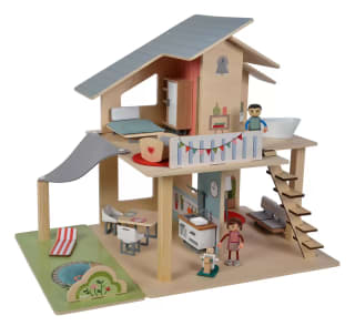 Eichhorn houten poppenhuis inclusief meubels en poppetjes, 25dlg. voor €25,03 dmv code bij Babymarkt