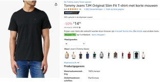 Tommy jeans slim fit t shirt voor €14,95 bij Amazon