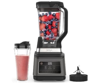 Ninja Batidora de vaso 2 en 1, 1200 W, 3 programas automáticos, 4 ajustes manuales, tecnología Auto-iQ, Jarra de 2,1 l y vaso de 700 ml por 84.5€