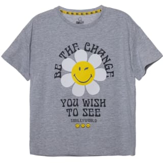 Polera Manga Corta Fashion de Algodón Niña Smiley por $2.650
