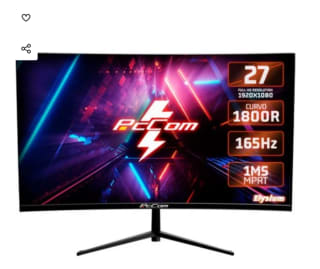 Monitor gaming curvo PcCom Elysium GO2780CV 27 pulgadas LED FullHD 165Hz por 154.99€
