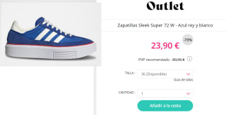 Zapatillas Casual para Mujer Adidas Sleek Super 72 por 23.9€