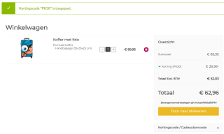 30% korting op koffer met eigen foto bij NoBoringSuitcases