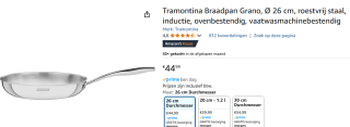 Tramontina Braadpan Grano, Ø 26 cm, voor €44,99 bij Amazon