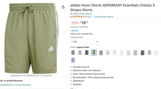 Adidas Essentials heren shorts Chelsea voor €18,76 bij Amazon
