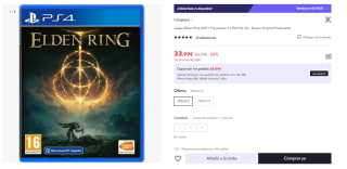 Juego PS4 Elden Ring GOTY por 33.99€ (Cuenta Nueva 21.99€)